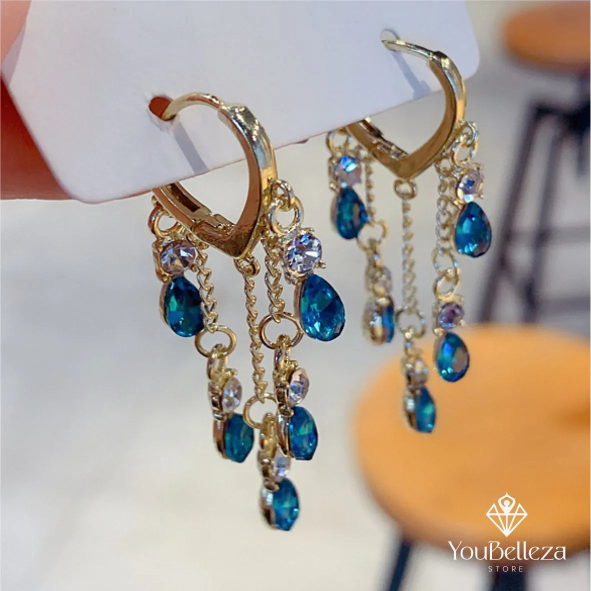 Aretes Borlas del Mar Azul