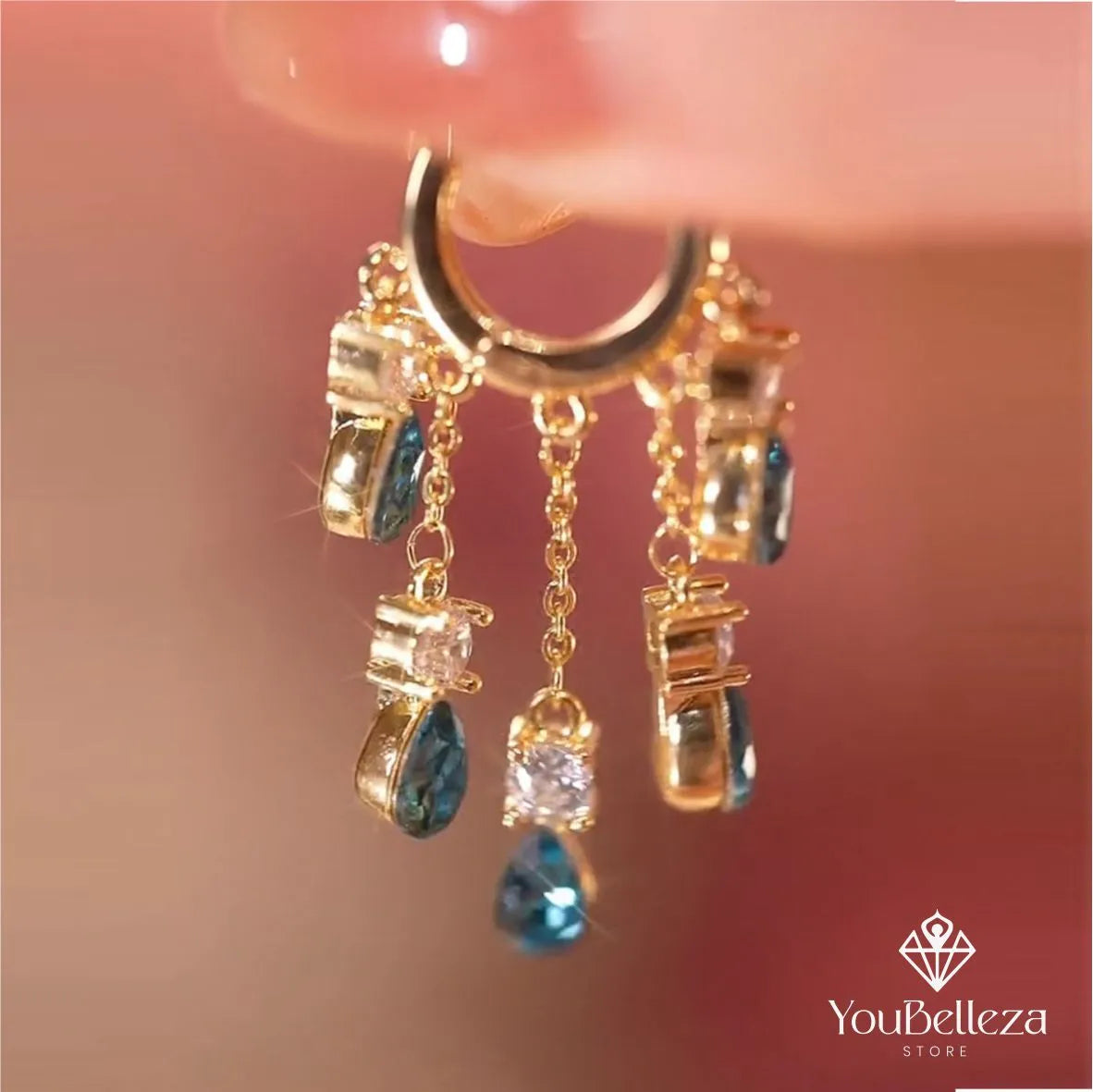 Aretes Borlas del Mar Azul