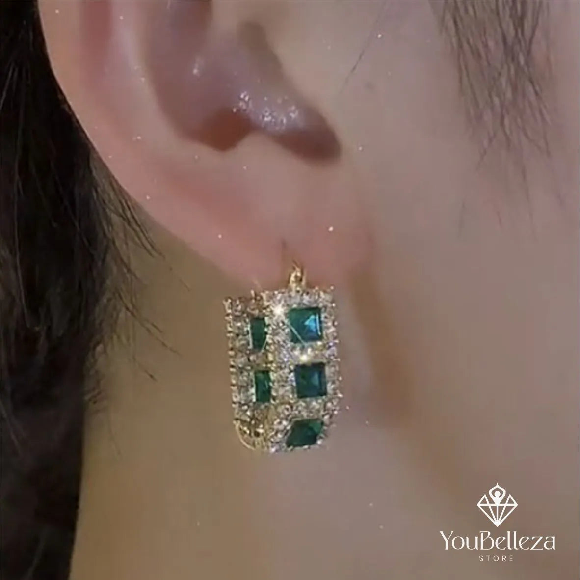 Aretes Francés Verde