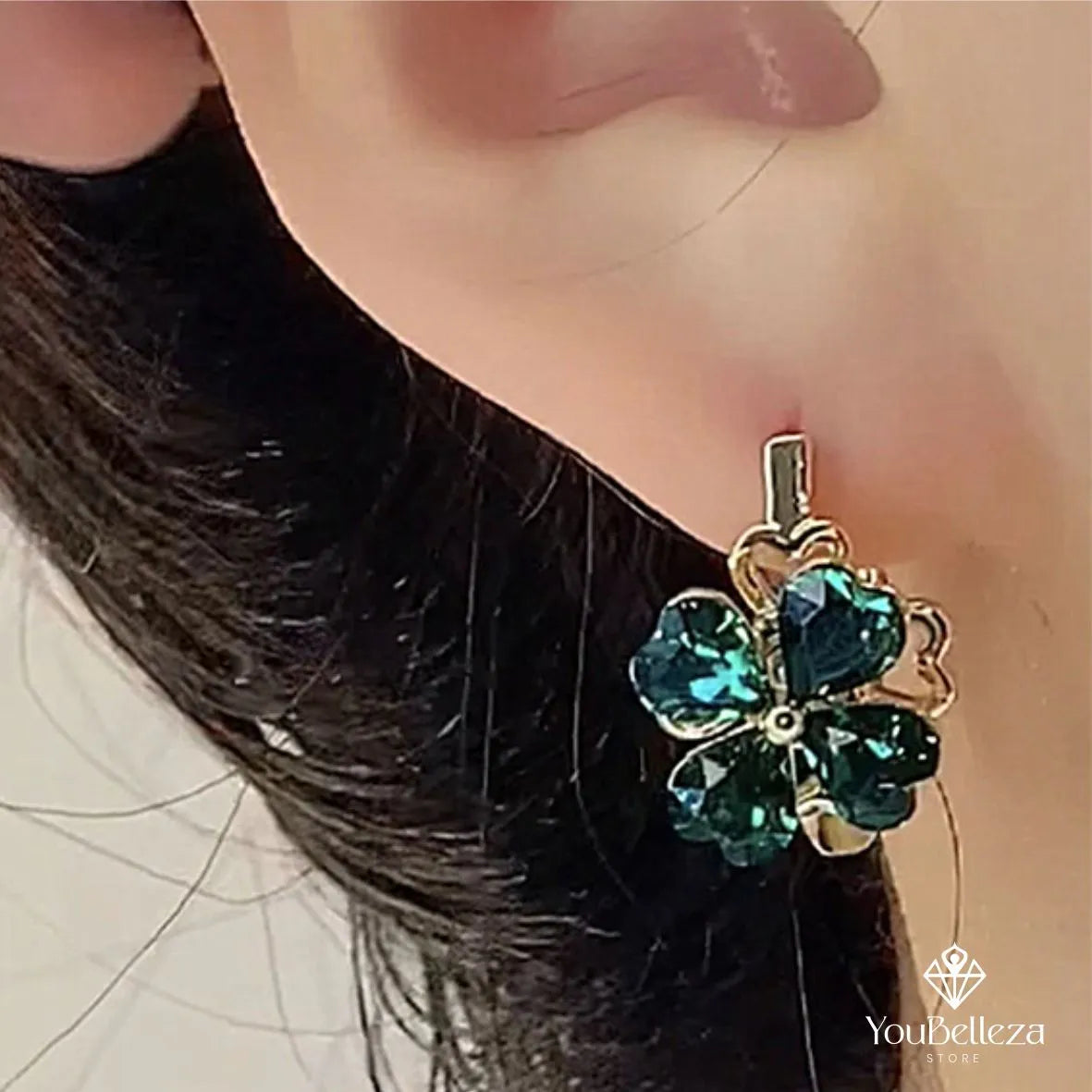 Aretes Trébol Giratorio